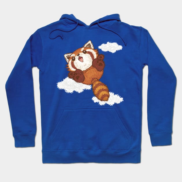 Red panda jump Hoodie by sanogawa